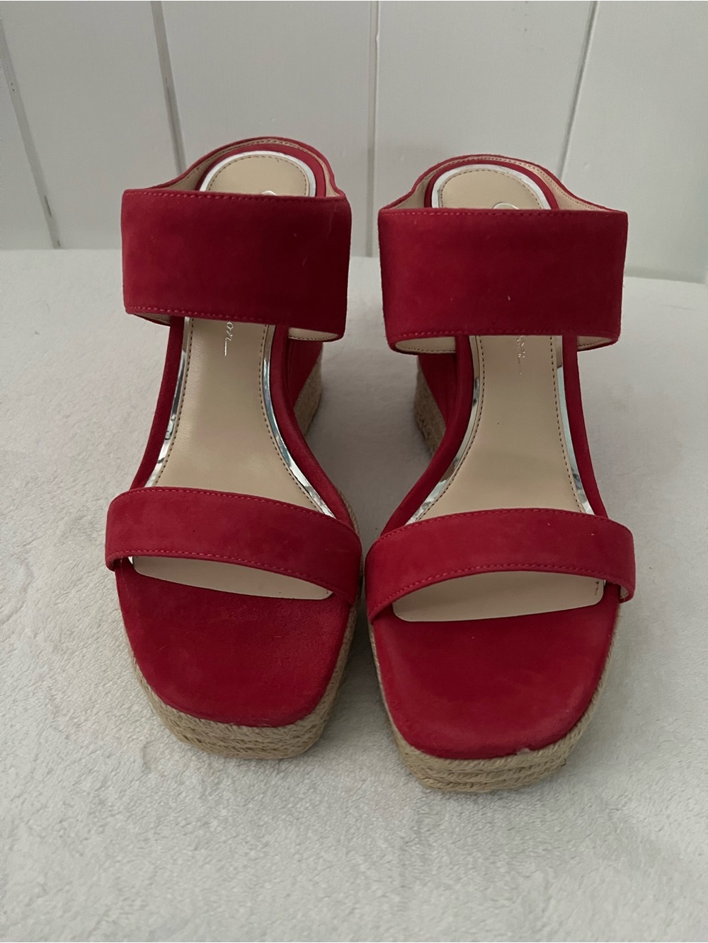 Jessica Simpson Perfectly Pink Suede Espadrille Wedge Sandals